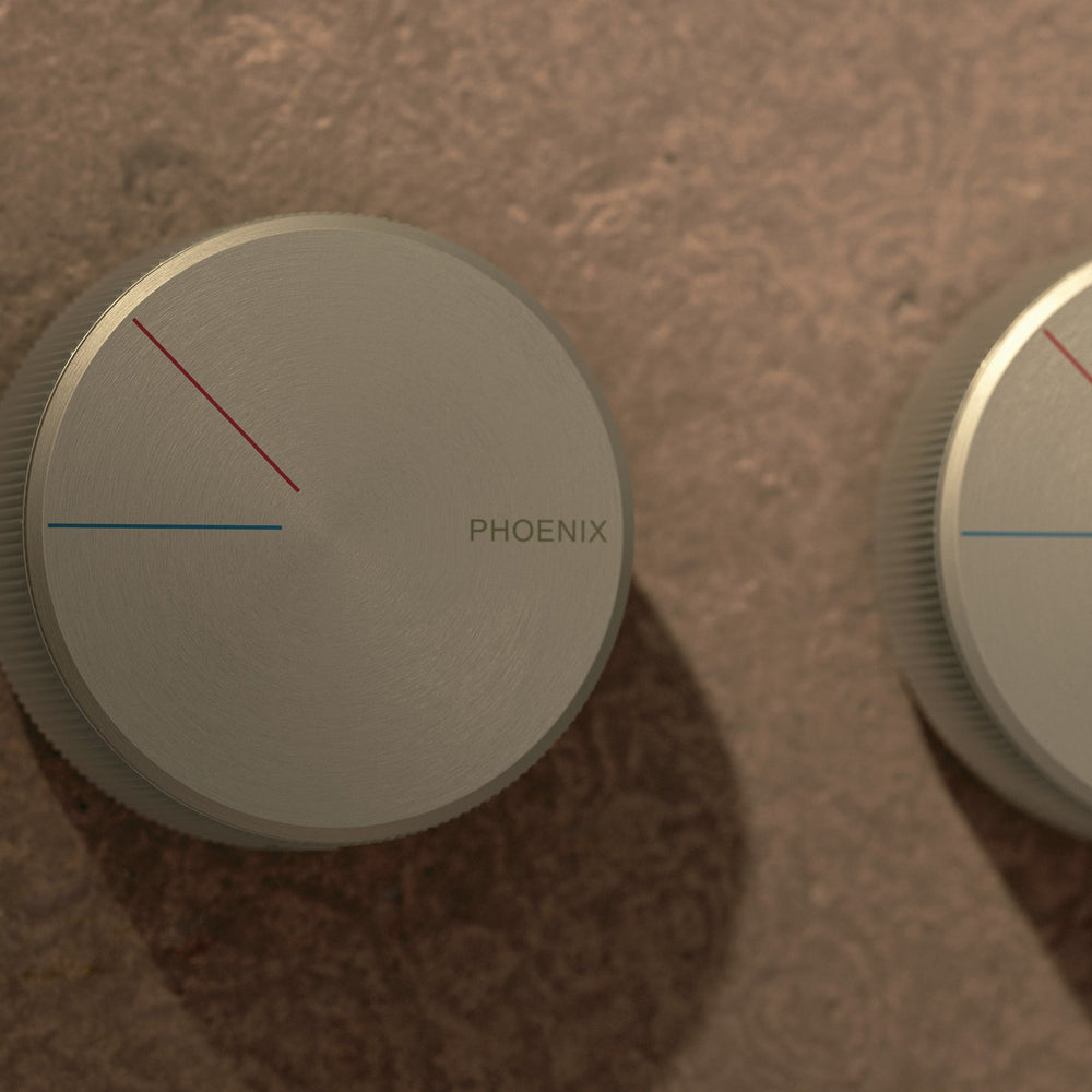 PHOENIX AXIA TWIN SHOWER WALL MIXER BRUSHED NICKEL