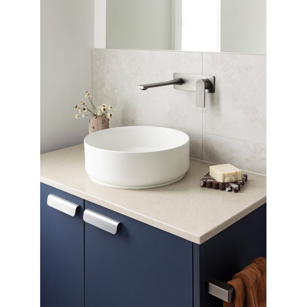 PHOENIX TEEL SWITCHMIX WALL BASIN AND BATH MIXER SET 200MM BRUSHED CARBON