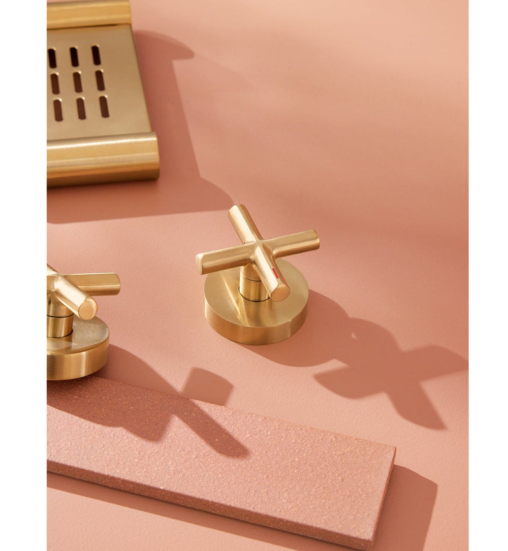 PHOENIX VIVID SLIMLINE PLUS WALL TOP ASSEMBLIES EXTENDED SPINDLES BRUSHED GOLD