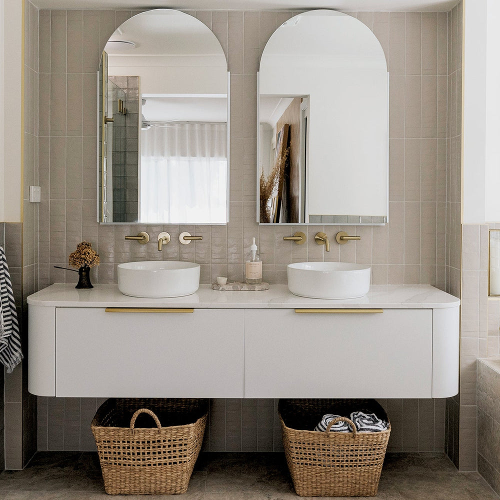 PHOENIX VIVID SLIMLINE LEAD FREE PLUS LEVER WALL TOP ASSEMBLIES EXTENDED SPINDLES BRUSHED GOLD