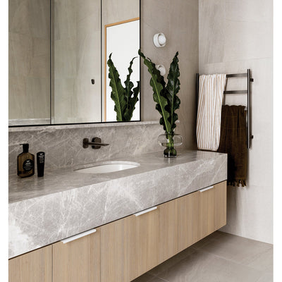 PHOENIX 5-FLAT BARS HEATED TOWEL LADDER BRUSHED CARBON 548MM