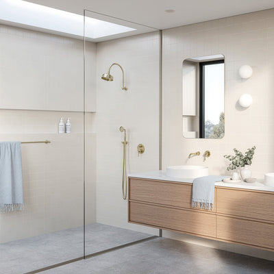 PHOENIX CROMFORD SINGLE TOWEL RAIL BRUSHED GOLD 800MM