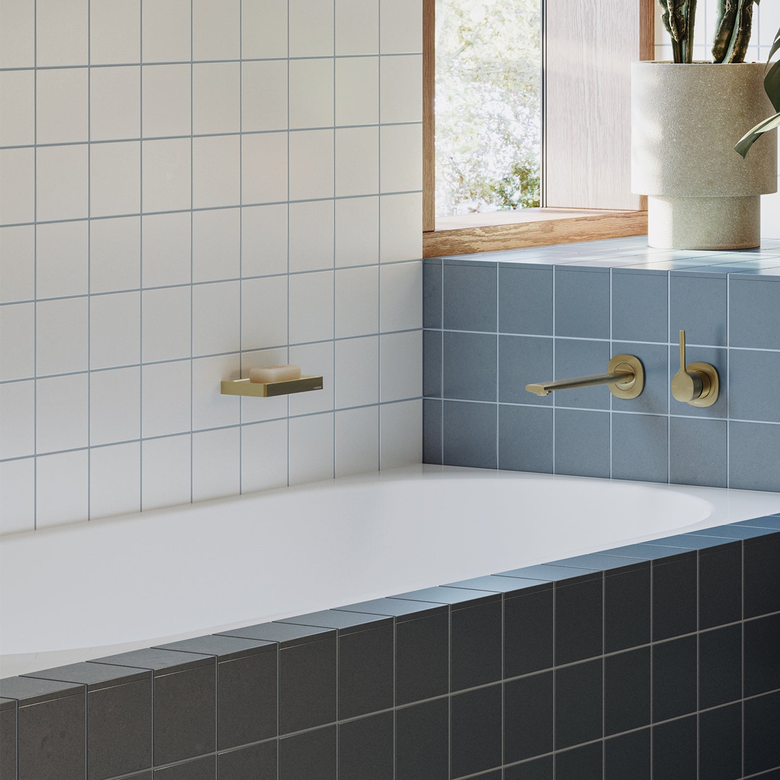 PHOENIX GLOSS SOAP DISH 124MM BRUSHED CARBON