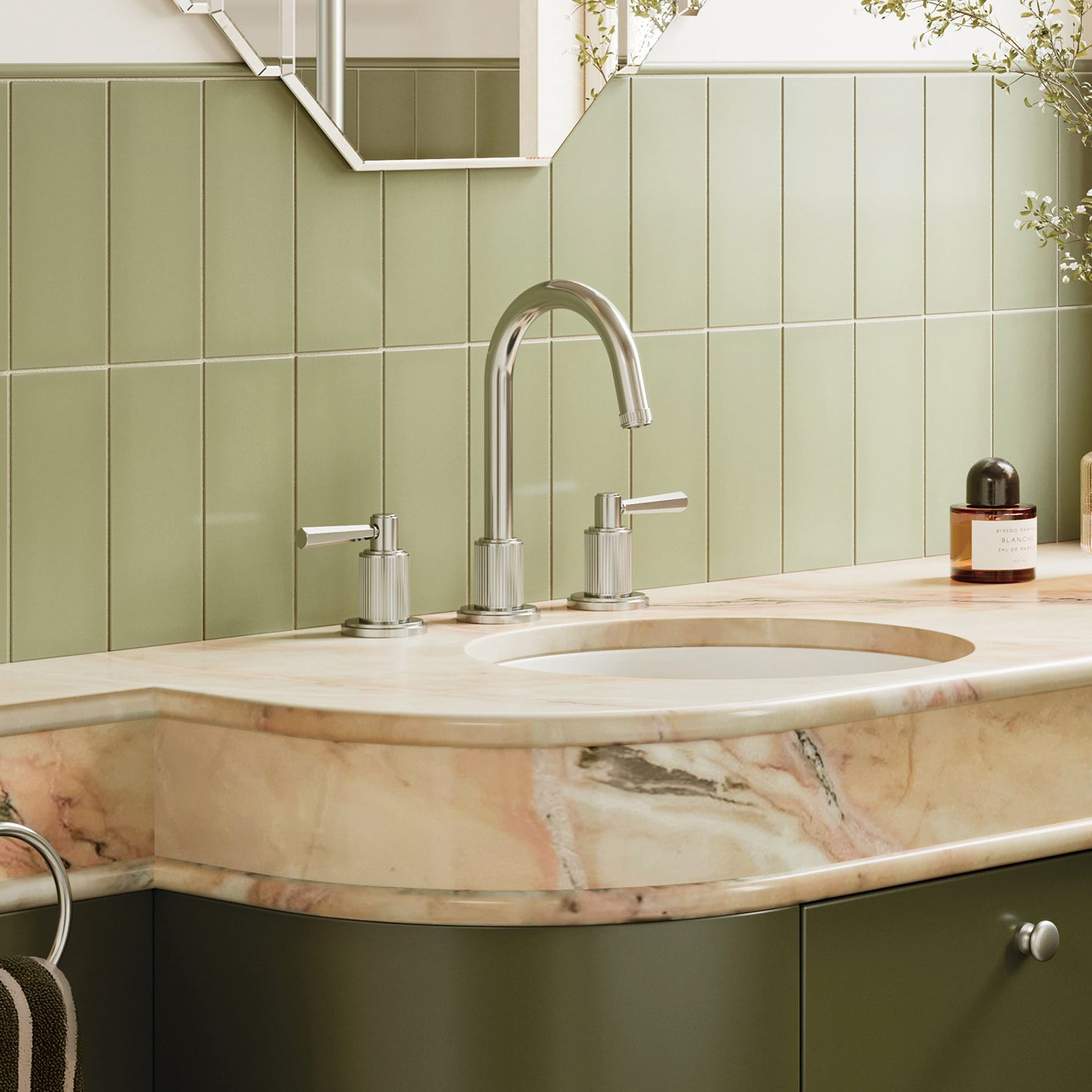 PHOENIX WILTERN LEAD FREE BASIN SET 224MM BRUSHED NICKEL