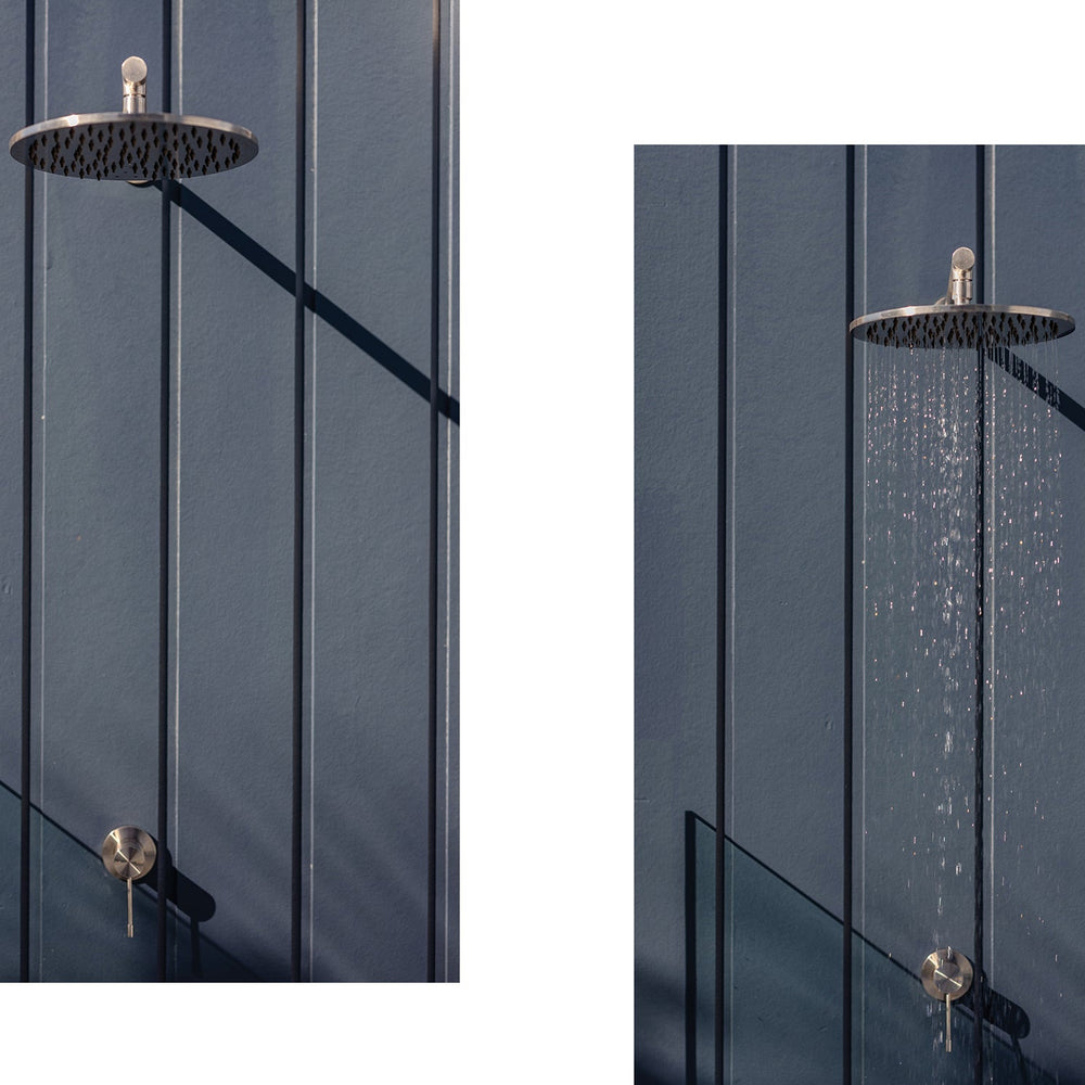 PHOENIX VIVID SLIMLINE SHOWER ARM AND ROSE 250MM STAINLESS STEEL