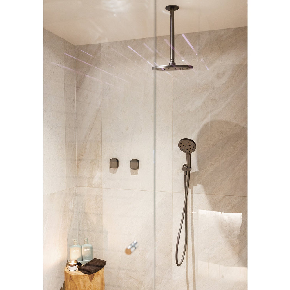 PHOENIX LUXEXP SHOWER ROSE 250MM BRUSHED CARBON
