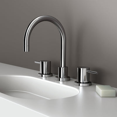 PHOENIX VIVID PIN LEVER GOOSENECK LEAD FREE BASIN SET SWIVEL OUTLET 187MM CHROME