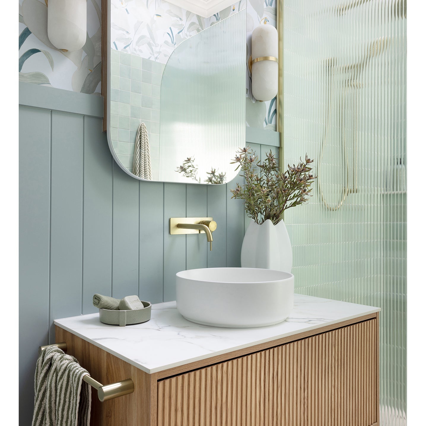 PHOENIX VIVID SLIMLINE NON-HEATED HAND TOWEL RAIL BRUSHED GOLD 350MM