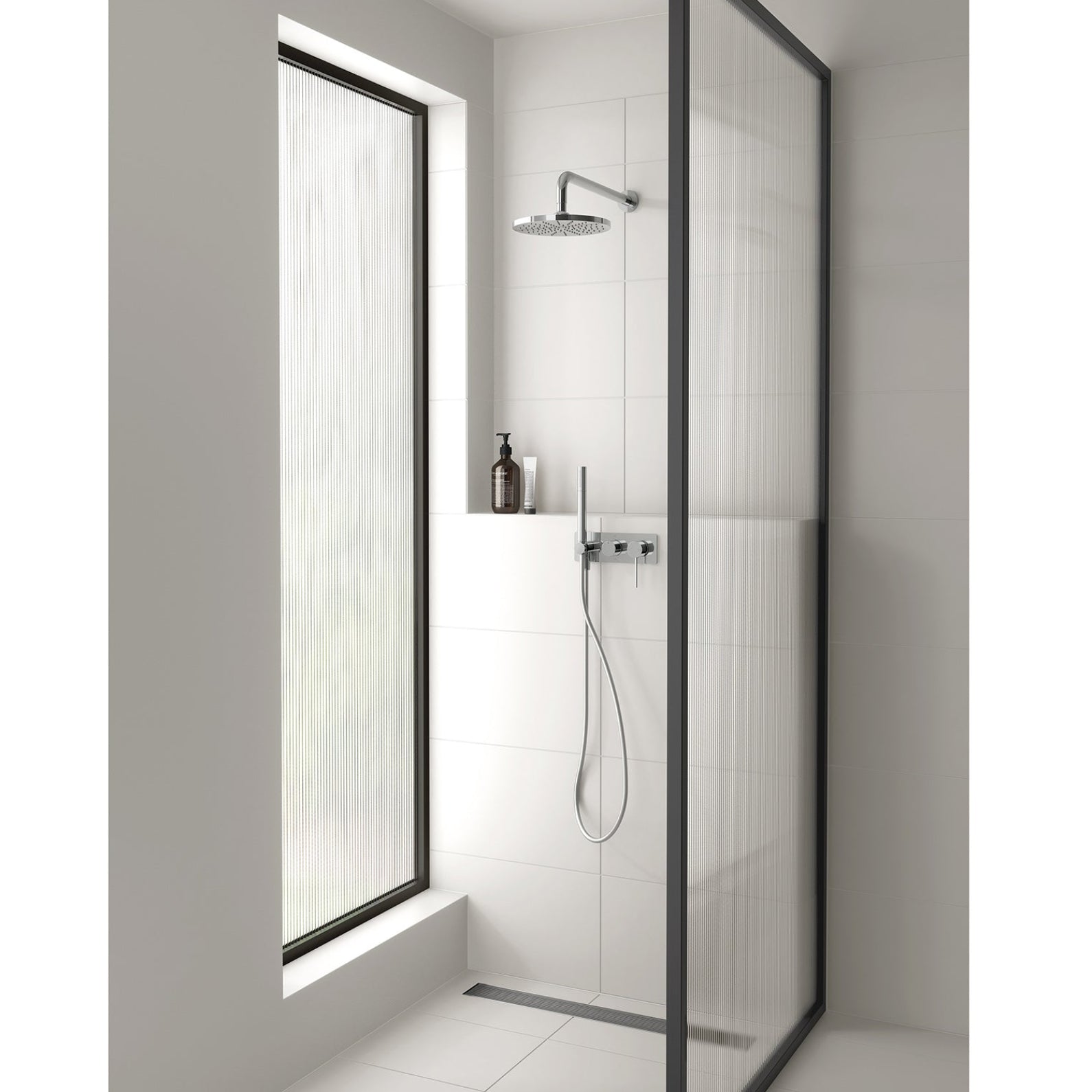 PHOENIX FLAT STAINLESS STEEL 65MM CHANNEL DRAIN HG 75MM OUTLET 600MM, 750MM, 900MM AND 1200MM