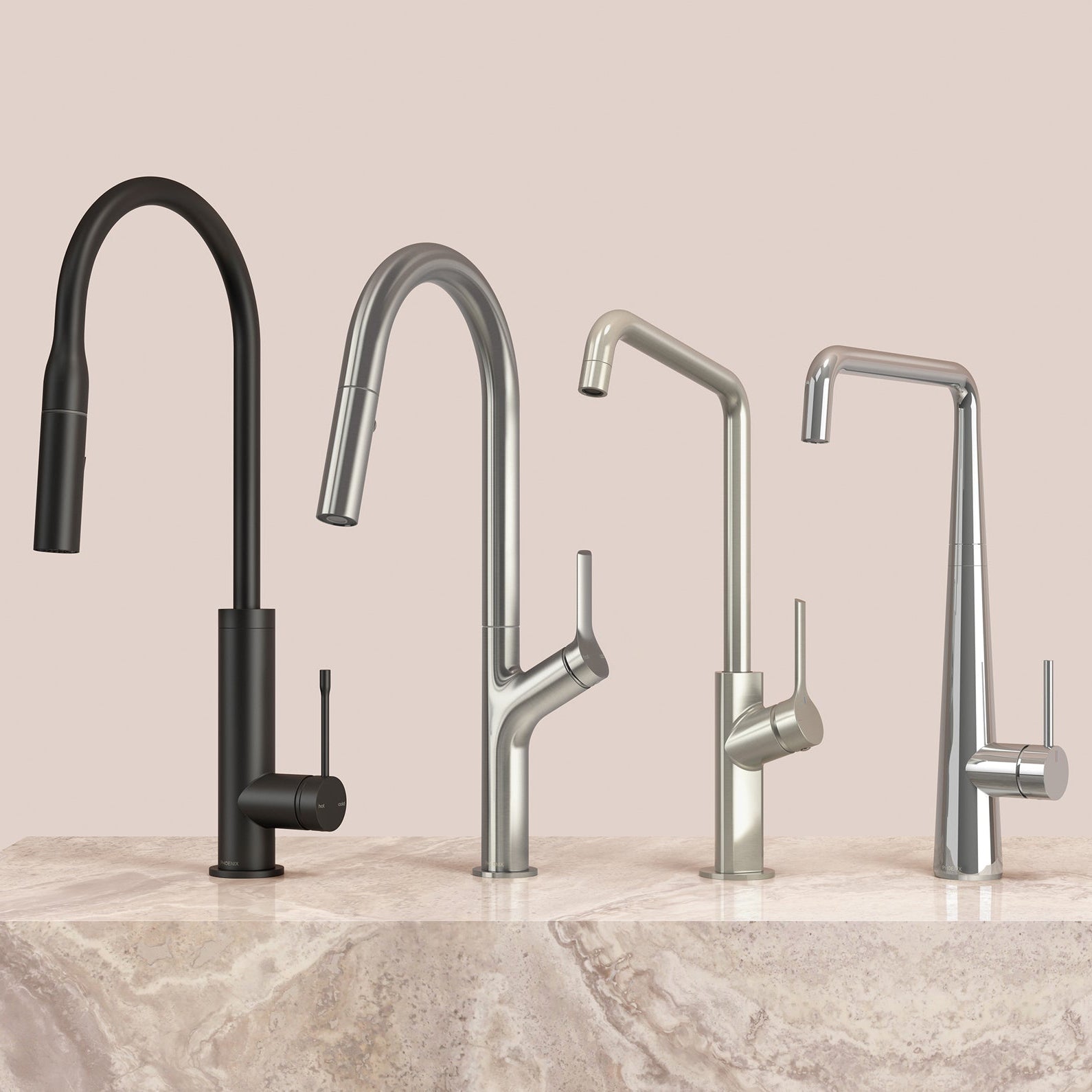 PHOENIX DEJA LEAD FREE PULL OUT SINK MIXER 499MM MATTE BLACK