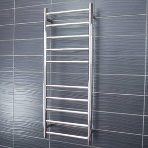 RADIANT HEATING 10-BARS ROUND NON-HEATED TOWEL RAIL CHROME 430MM