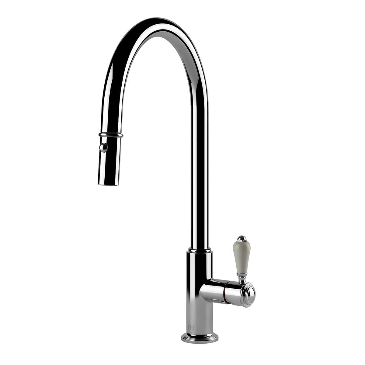 TURNER HASTINGS LUDLOW PULL OUT SINK MIXER 418MM CHROME (CERAMIC HANDLE)