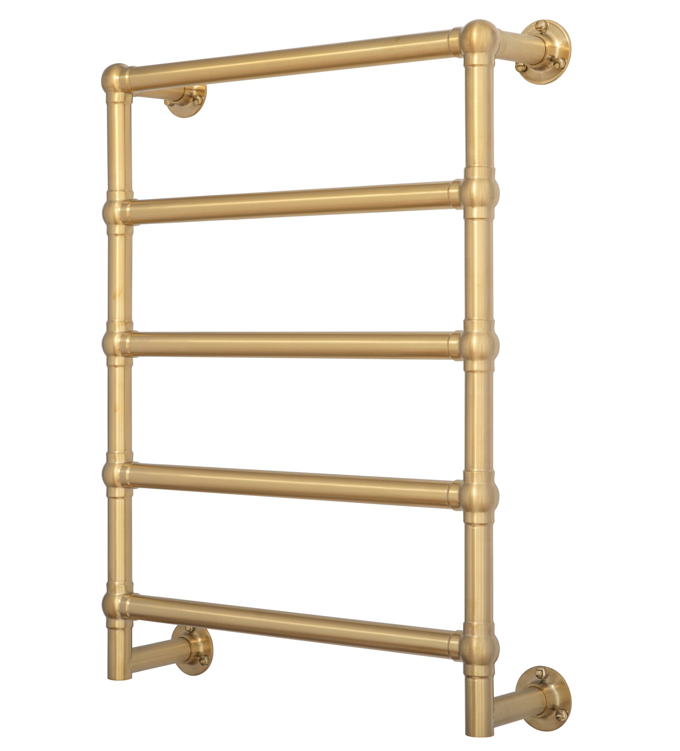 TURNER HASTINGS MAYER LIQUID-FILLED HEATED TOWEL RAIL BRUSHED BRASS 600MM