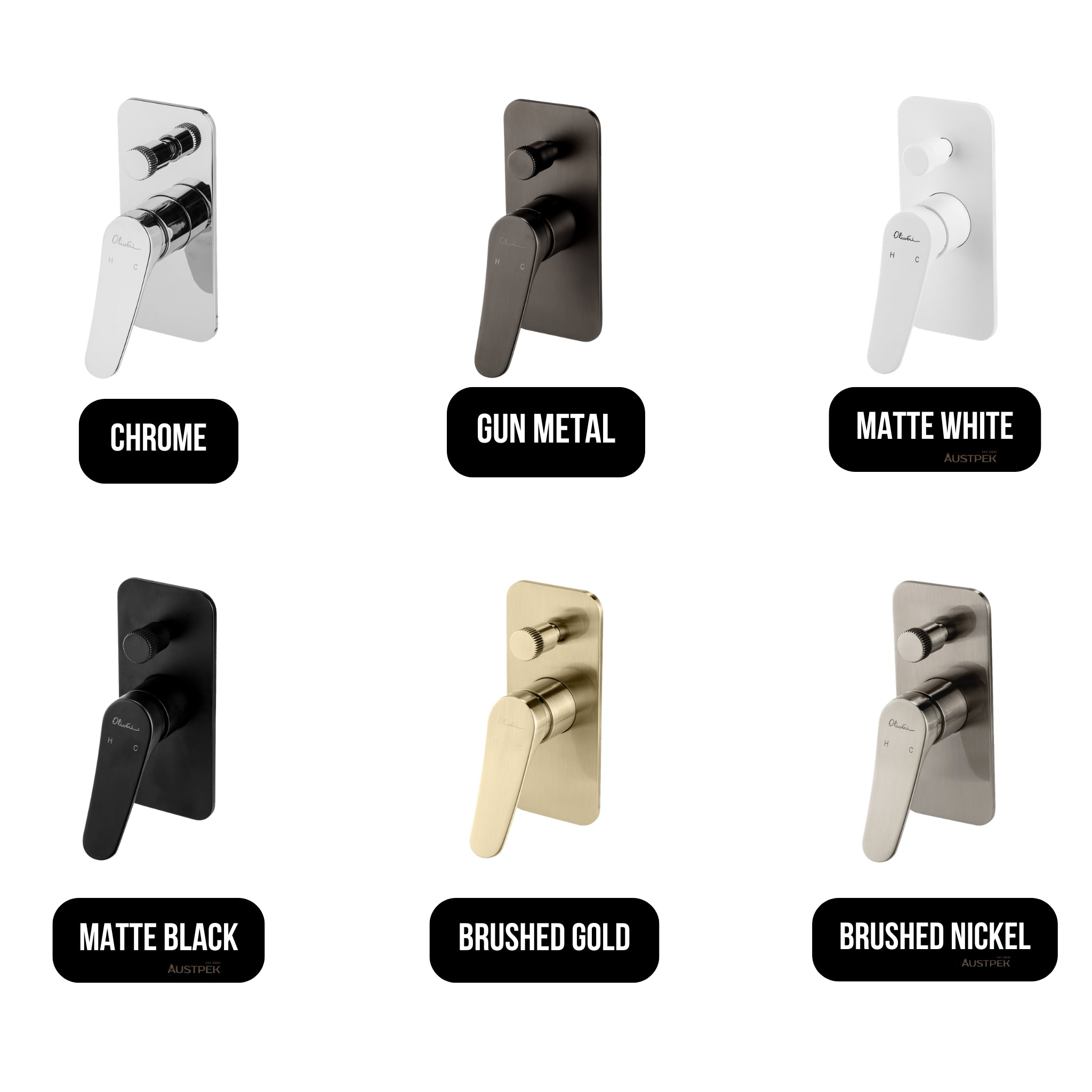 OLIVERI VERONA WALL MIXER WITH DIVERTER 180MM BRUSHED NICKEL