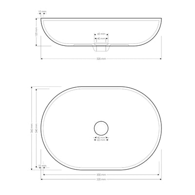 MADU MAEVE ABOVE COUNTER BASIN TERRAZO STONE BLACK 520MM