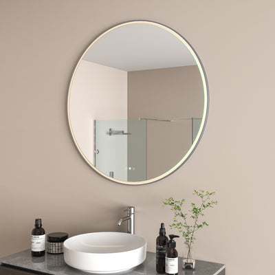 RADIANT HEATING AURA OLËK LED MIRROR MATTE BLACK 1000MM