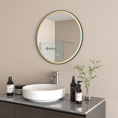 RADIANT HEATING AURA OLËK LED MIRROR MATTE BLACK 600MM