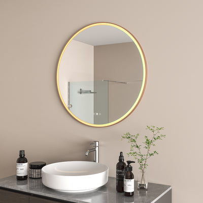 RADIANT HEATING AURA OLËK LED MIRROR BRUSHED BRONZE 800MM