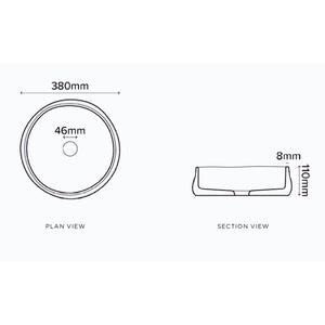 NOOD CO CONSCIOUS RANGE MILL ABOVE COUNTER / WALL HUNG BASIN MUSK 380MM