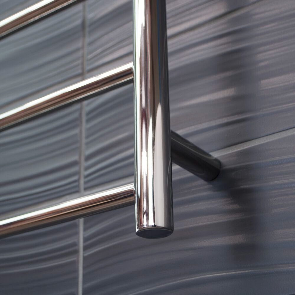 RADIANT HEATING 10-BARS ROUND NON-HEATED TOWEL RAIL CHROME 430MM