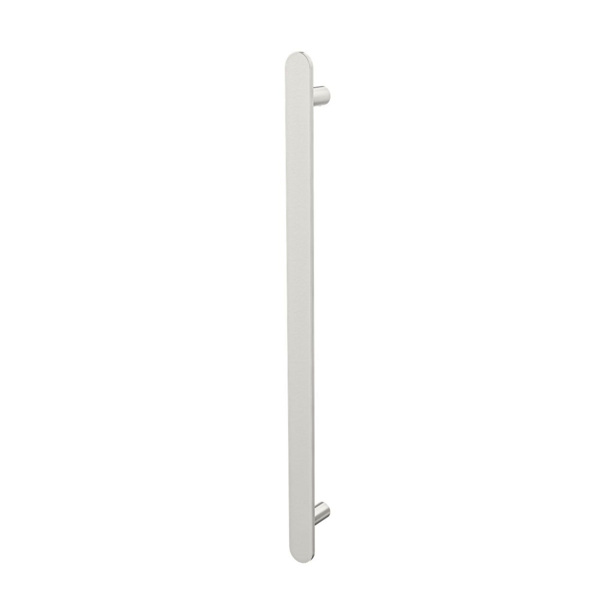 LINSOL ALLEGRA VERTICAL FLAT BAR HEATED TOWEL RAIL BRUSHED NICKEL 905MM