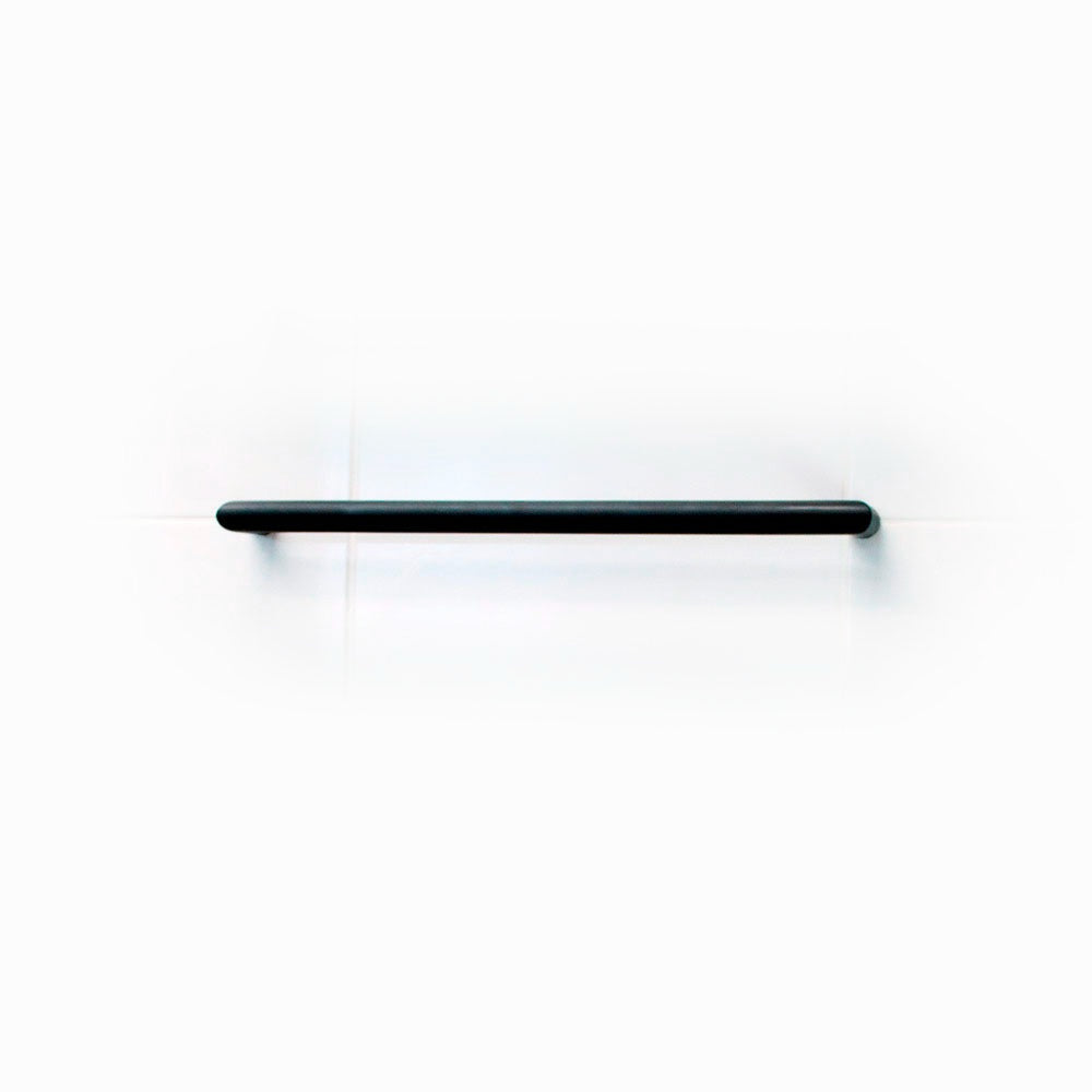 RADIANT HEATING NON-HEATED ROUND SINGLE TOWEL RAIL MATTE BLACK 650MM