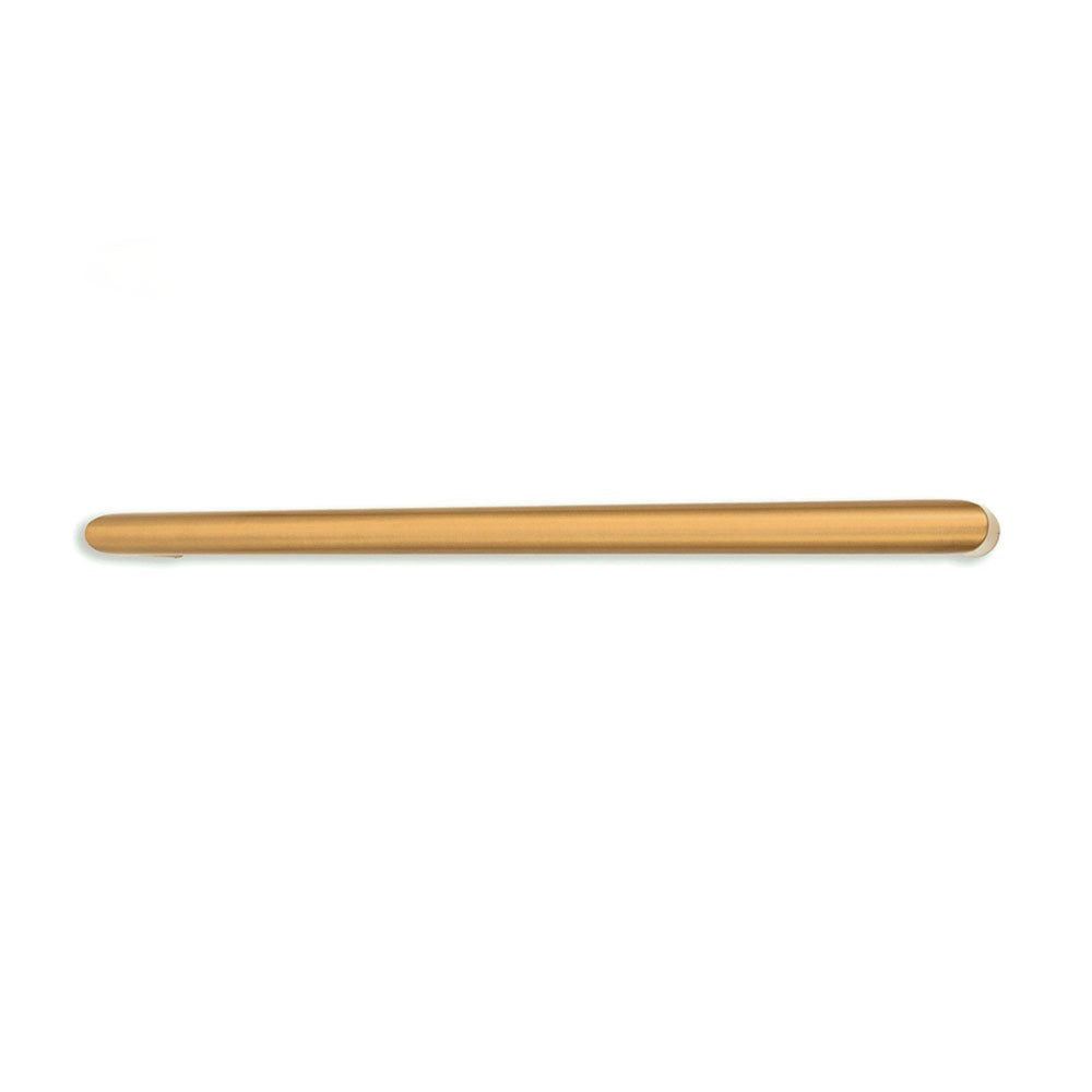 RADIANT HEATING NON-HEATED ROUND SINGLE TOWEL RAIL BRUSHED GOLD 650MM