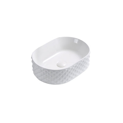 INFINITY ABOVE COUNTER CERAMIC BASIN GLOSS WHITE 450MM