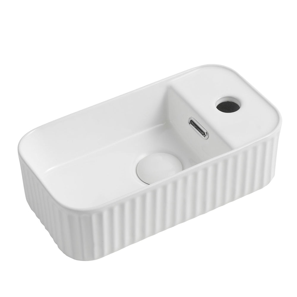 INFINITY ABOVE COUNTER CERAMIC BASIN GLOSS WHITE 360MM