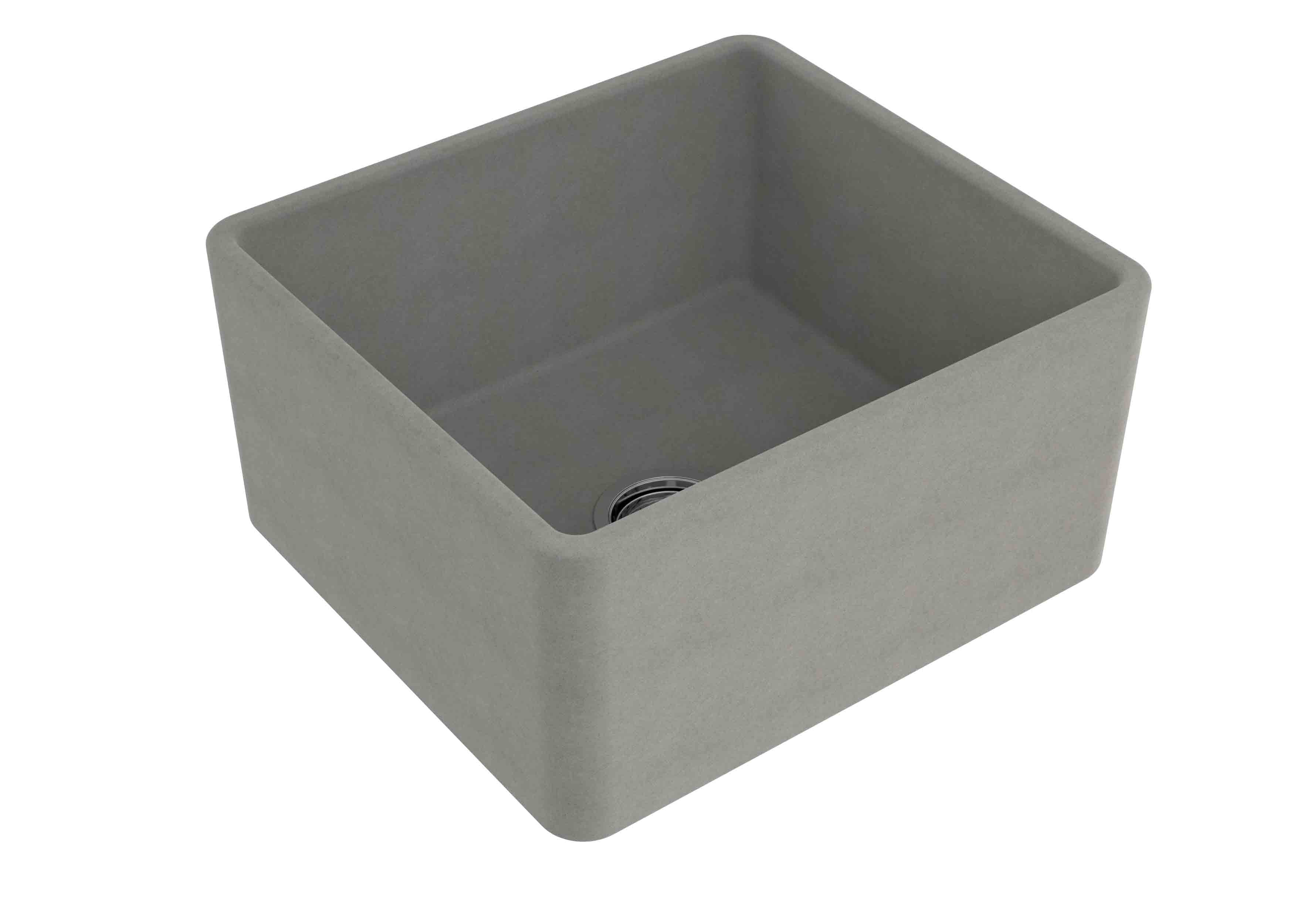 TURNER HASTINGS NOVI FARMHOUSE BUTLER SINK WITH OVERFLOW CONCRETE LOOK 500MM
