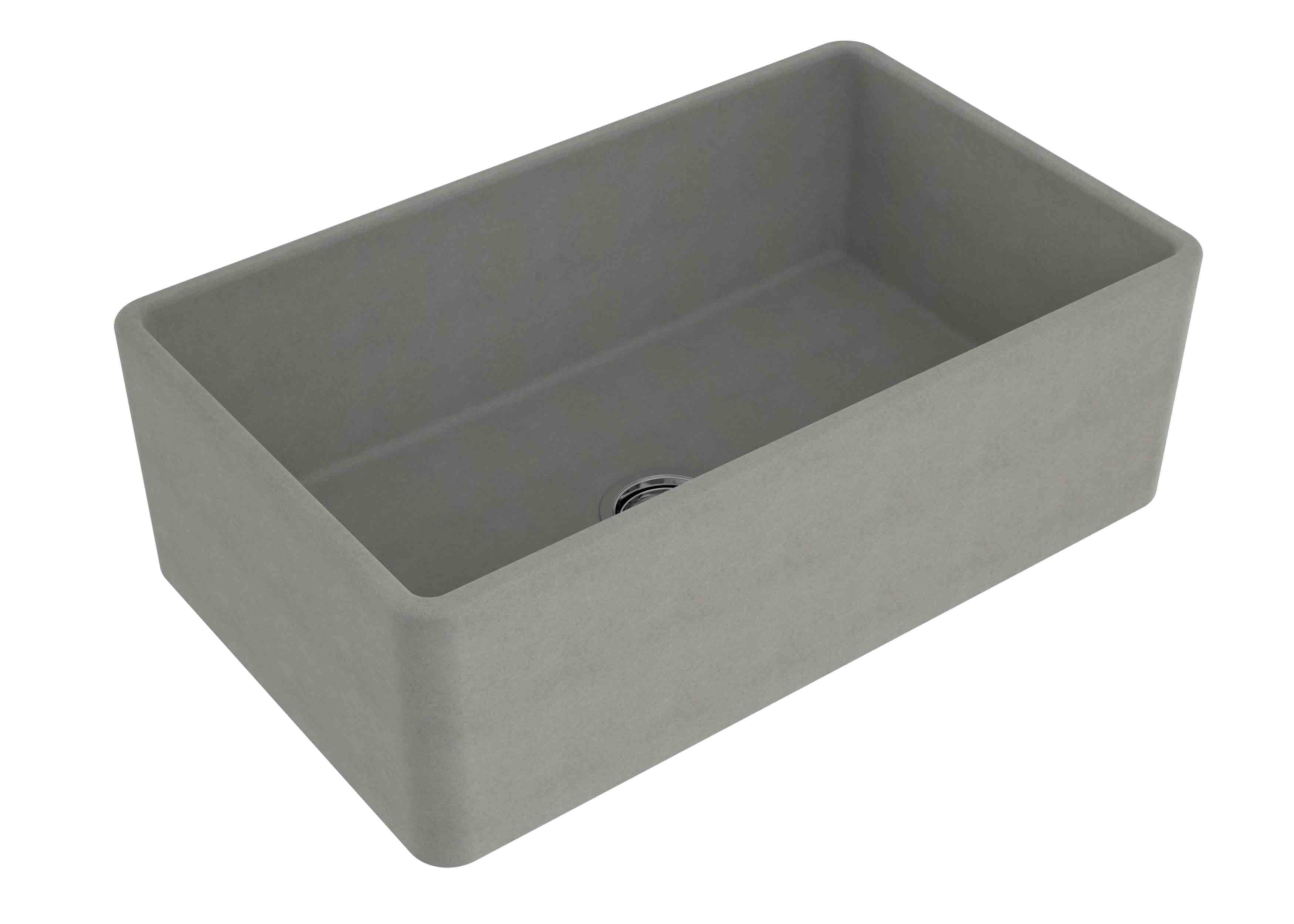 TURNER HASTINGS NOVI FARMHOUSE BUTLER SINK WITH OVERFLOW CONCRETE LOOK 765MM
