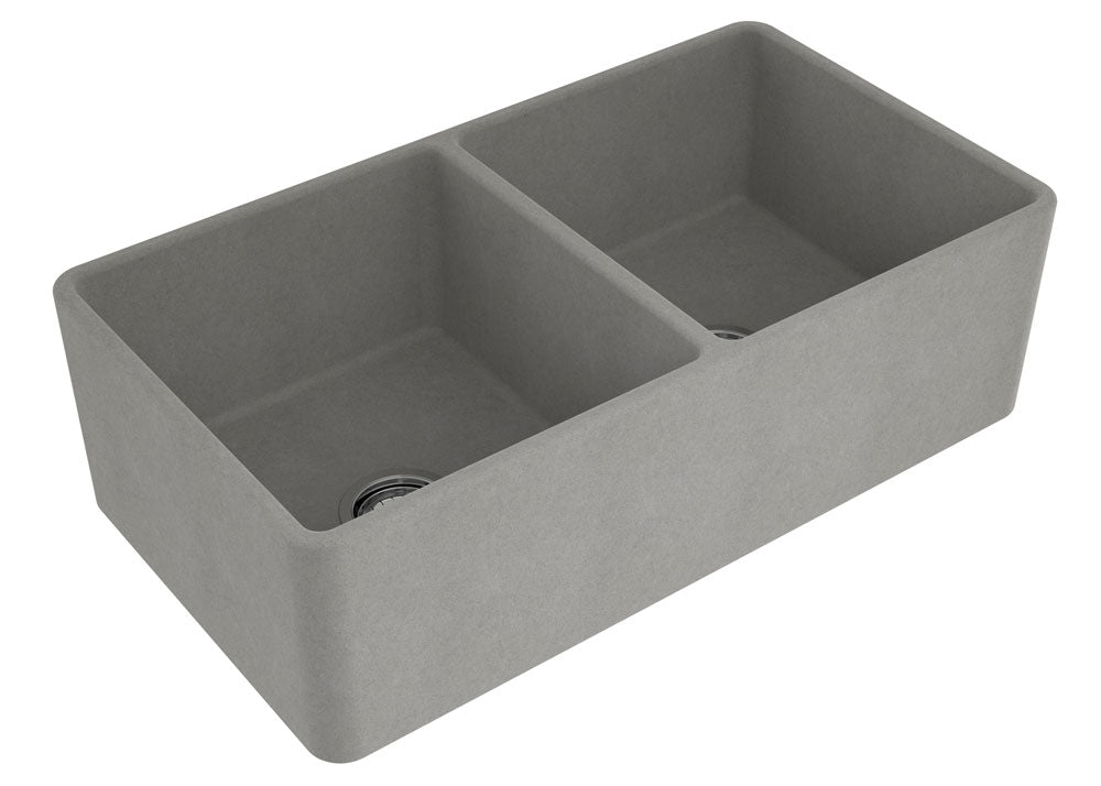 TURNER HASTINGS NOVI FARMHOUSE DOUBLE BOWL BUTLER SINK CONCRETE LOOK 850MM