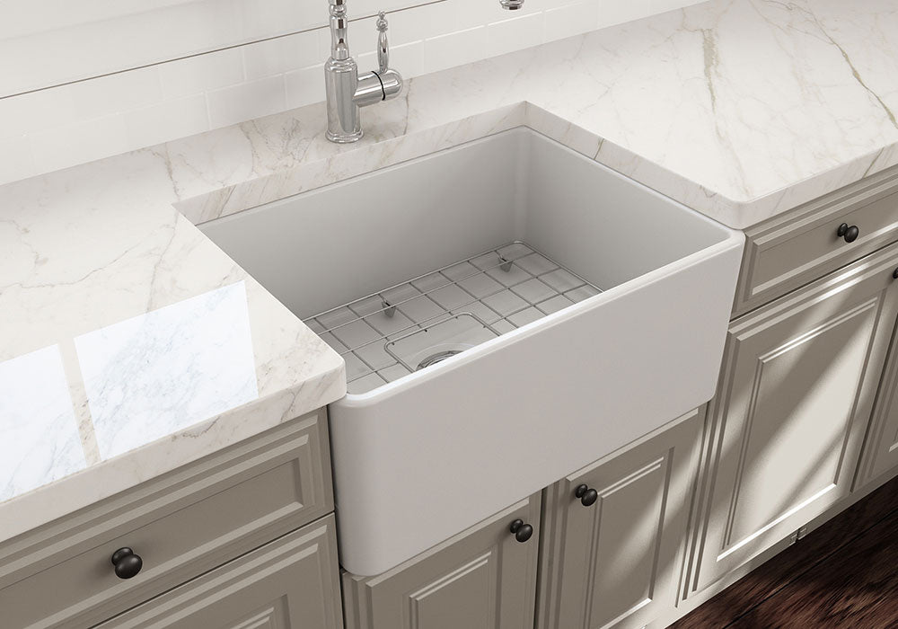 TURNER HASTINGS NOVI FARMHOUSE BUTLER SINK WITH OVERFLOW MATTE WHITE 600MM