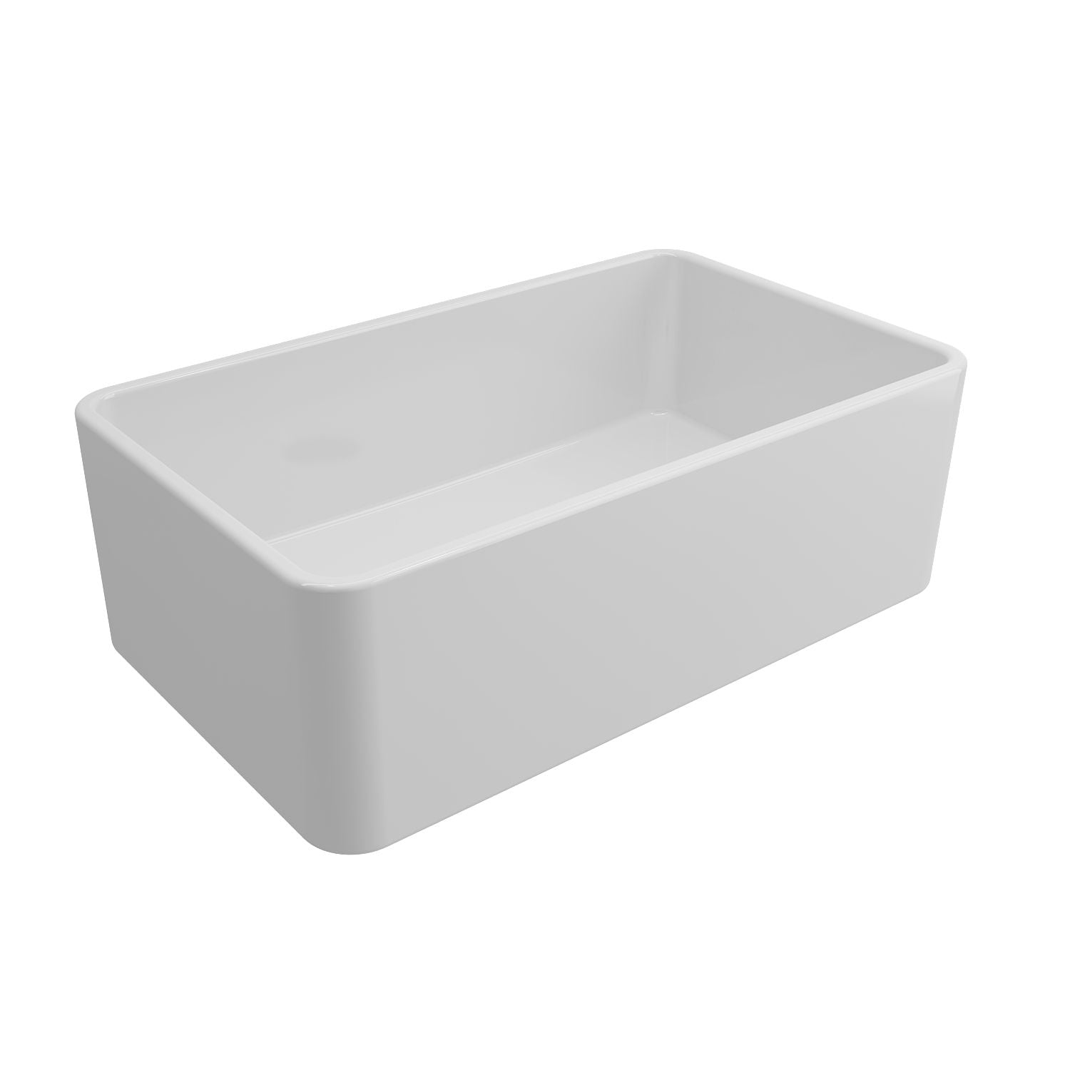 TURNER HASTINGS NOVI FARMHOUSE BUTLER SINK WITH OVERFLOW GLOSS WHITE 765MM