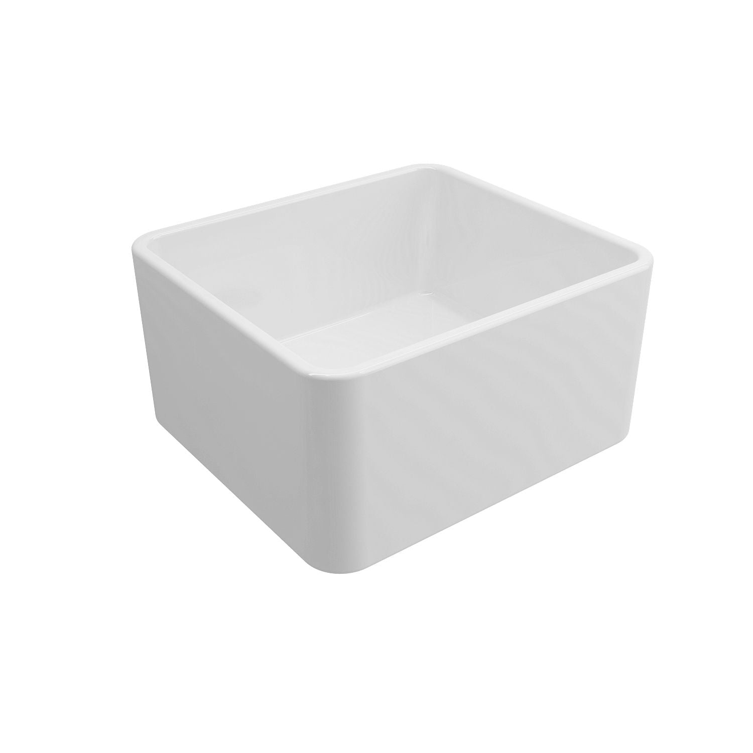 TURNER HASTINGS NOVI FARMHOUSE BUTLER SINK WITH OVERFLOW GLOSS WHITE 500MM