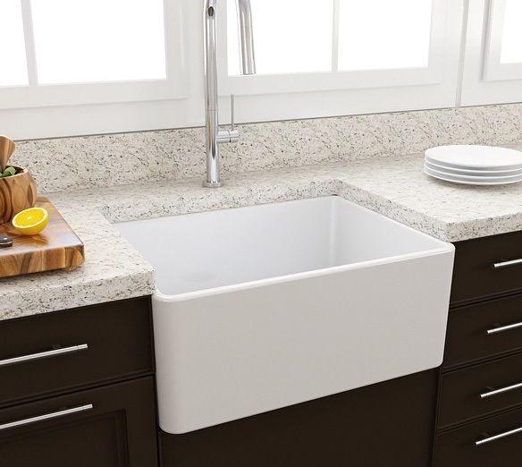TURNER HASTINGS NOVI FARMHOUSE BUTLER SINK WITH OVERFLOW GLOSS WHITE 600MM