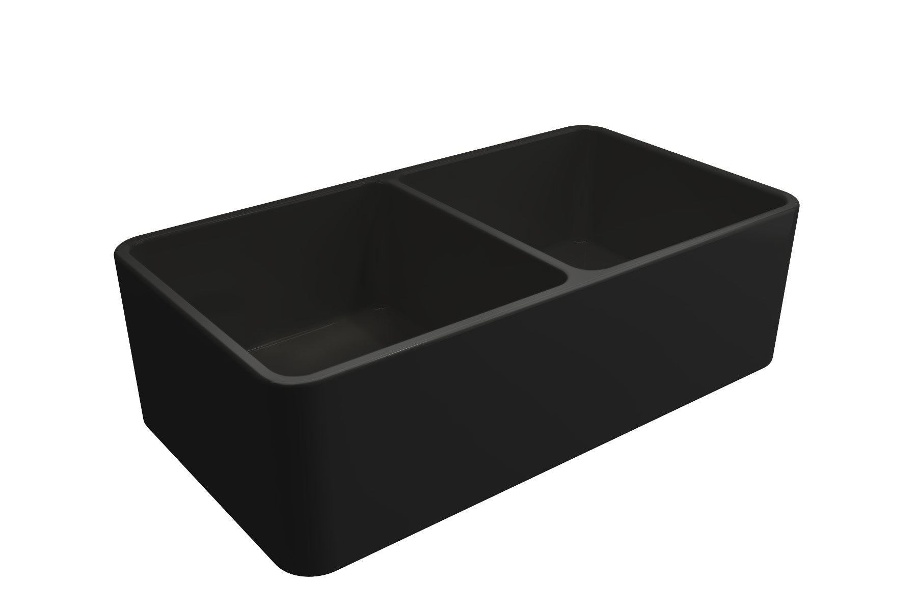 TURNER HASTINGS NOVI FARMHOUSE DOUBLE BOWL BUTLER SINK MATTE BLACK 850MM