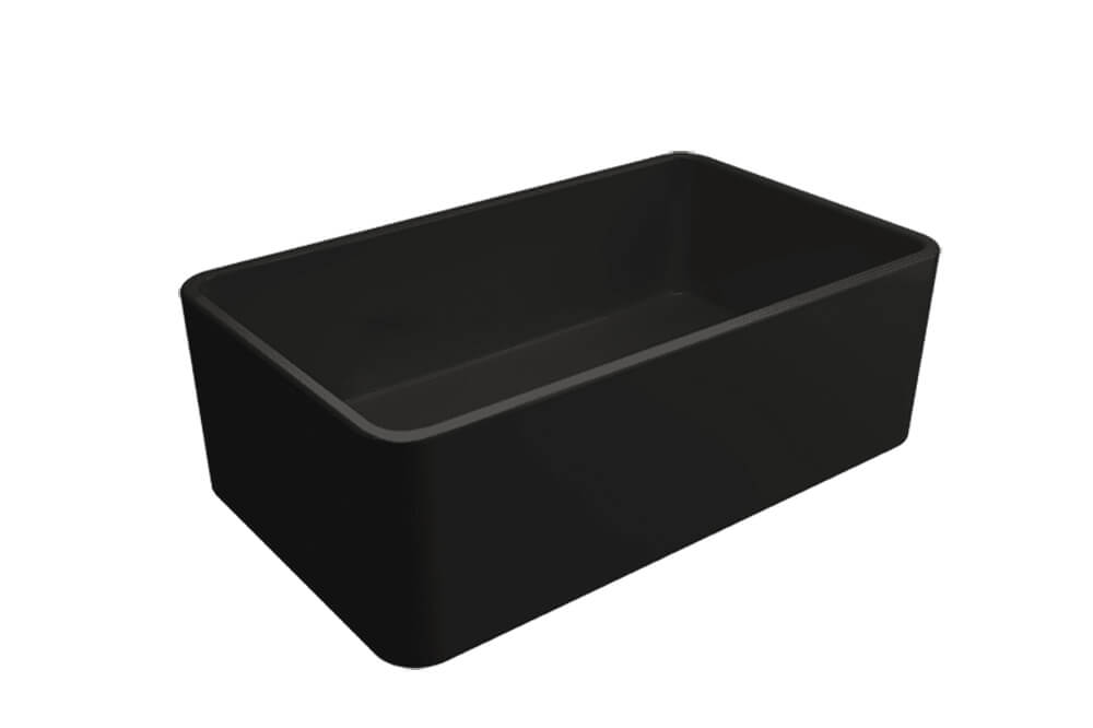 TURNER HASTINGS NOVI FARMHOUSE BUTLER SINK WITH OVERFLOW MATTE BLACK 765MM