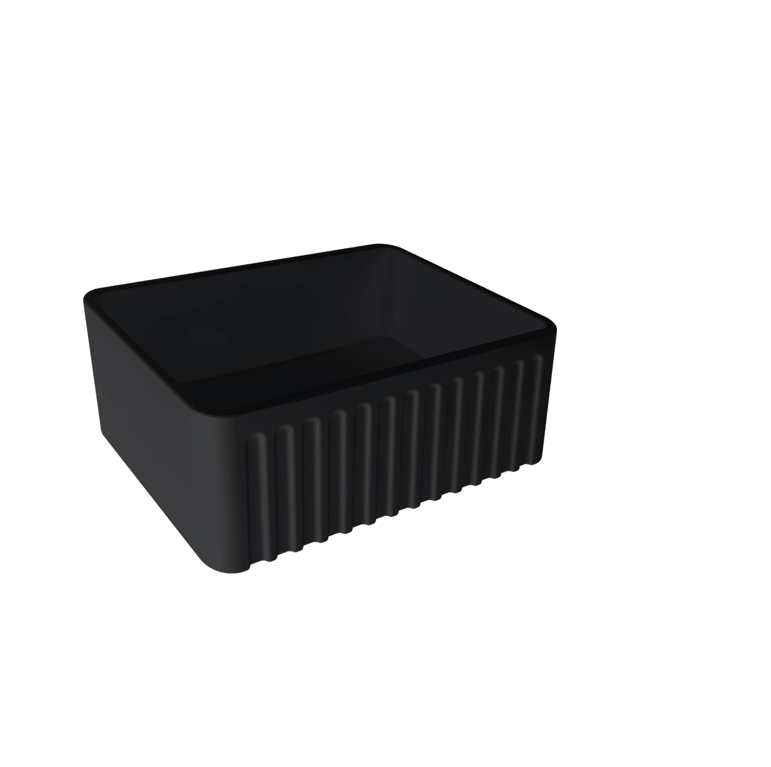 TURNER HASTINGS NOVI RIBBED FARMHOUSE BUTLER SINK MATTE BLACK 600MM