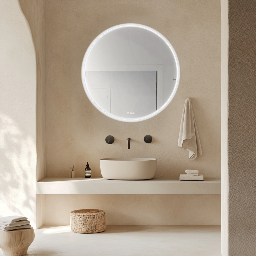 RADIANT HEATING GLÖDA OLËK LED MIRROR WHITE 600MM