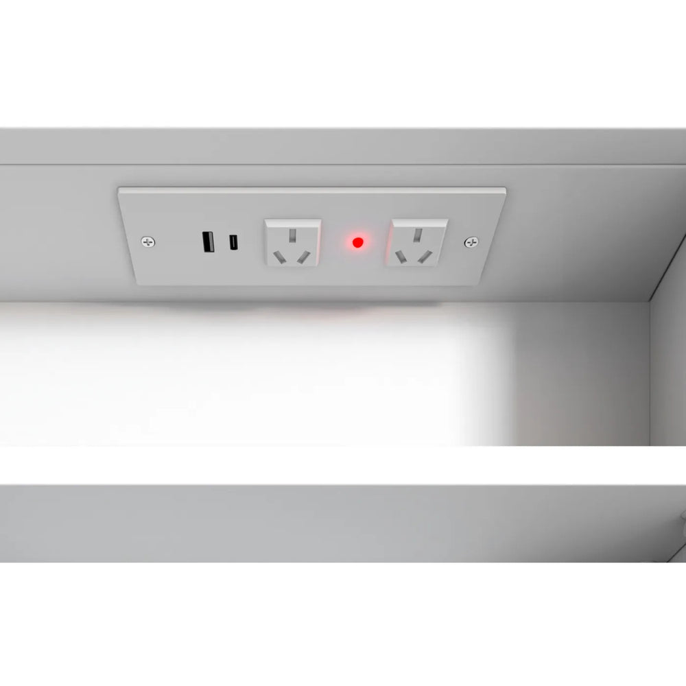 OTTI ARCHIE MATTE WHITE LED SHAVING CABINET WITH POWERPOINT 600X900MM