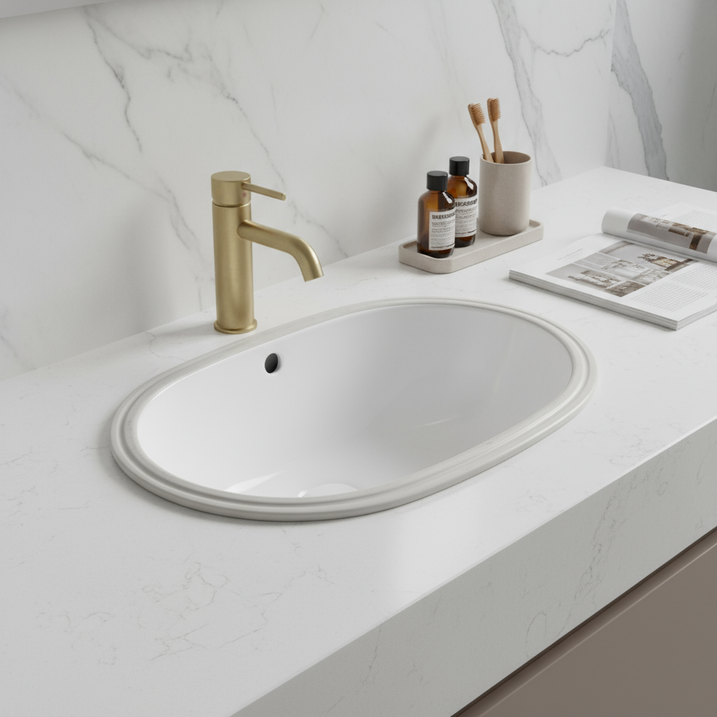 TURNER HASTINGS NARVA OVAL UNDER COUNTER PILL BASIN GLOSS WHITE 570MM