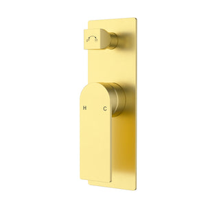 IKON RUKI WALL MIXER DIVERTER 196MM BRUSHED GOLD