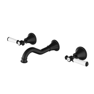 IKON CLASICO THREE PIECE BATH SET MATTE BLACK (CERAMIC HANDLE)