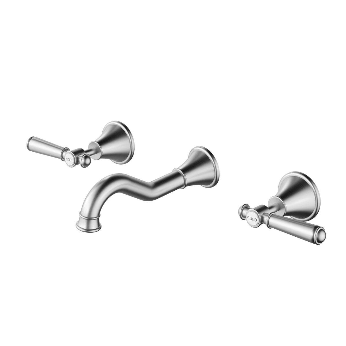 IKON CLASICO THREE PIECE BATH SET BRUSHED NICKEL (BRASS HANDLE)