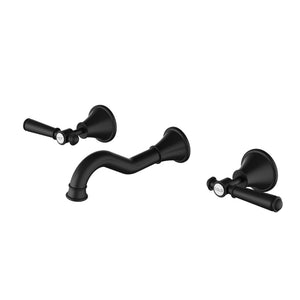 IKON CLASICO THREE PIECE BATH SET MATTE BLACK (BRASS HANDLE)