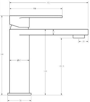 IKON SORA LEAD FREE SS BASIN MIXER 168MM CHROME