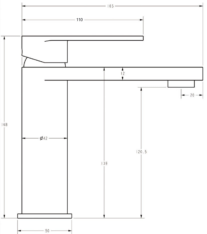 IKON SORA SS BASIN MIXER 168MM GUN METAL