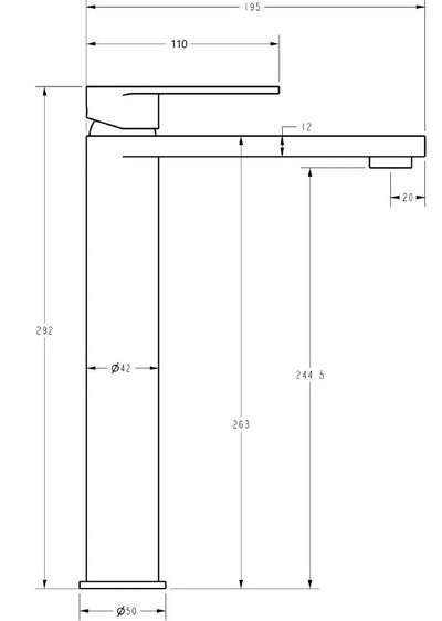 IKON SORA LEAD FREE SS HIGHRISE BASIN  MIXER 292MM CHROME