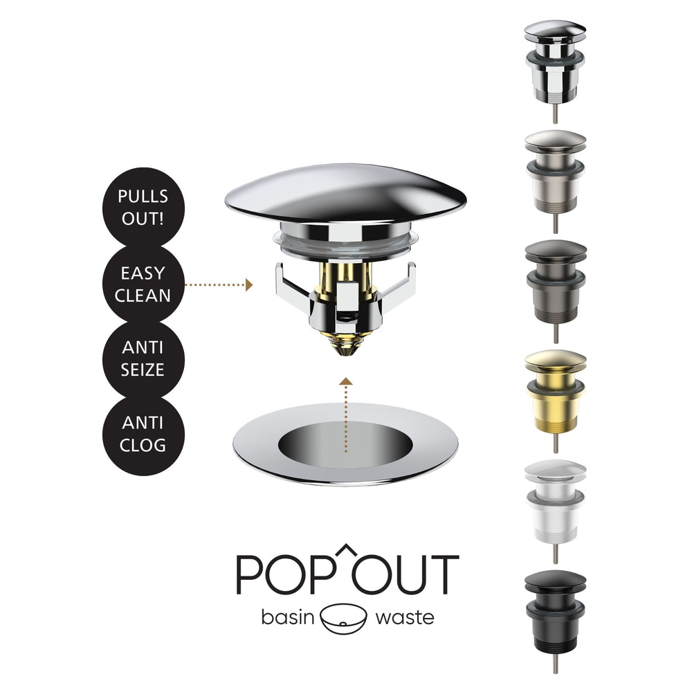 SEIMA SMART POP-OUT BASIN WASTE 32/40MM MATTE WHITE